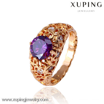 11695 - Xuping Hot Sales Gold Finger Ring Design Para Mulheres Com Preço